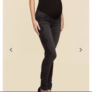 Black denim maternity pants